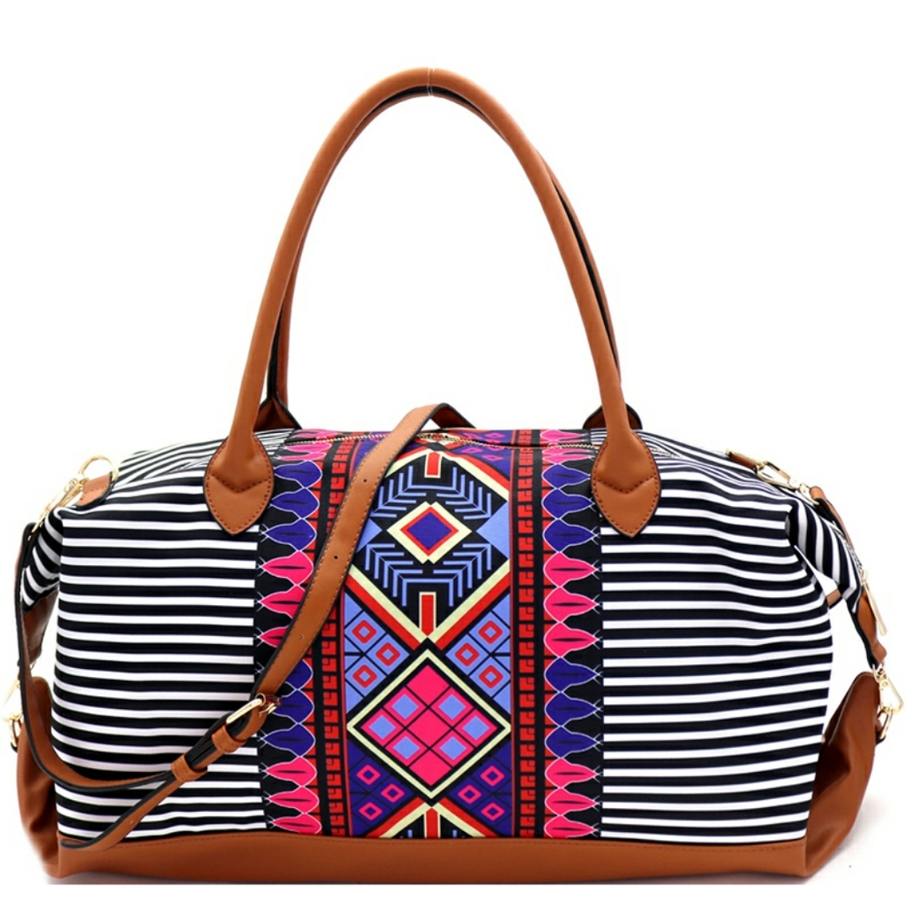 Aztec Stripe Oversized Weekender Duffle Bag